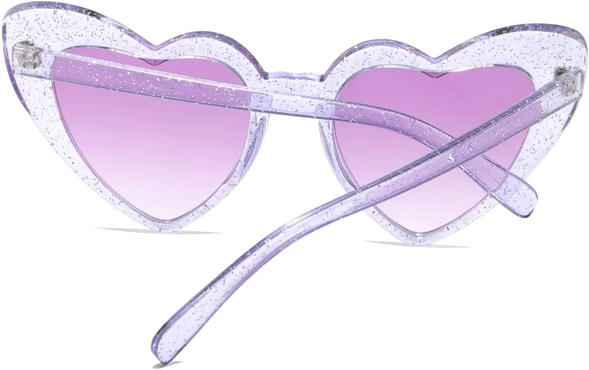 Heart Shaped Sunglasses for Women,Vintage Cat Eye Mod Style Retro Glasses UV4008805-purple