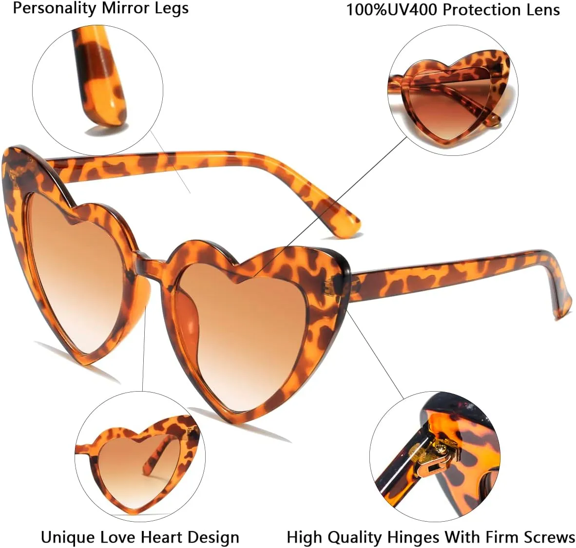 Heart Shaped Sunglasses for Women,Vintage Cat Eye Mod Style Retro Glasses UV4008805-purple