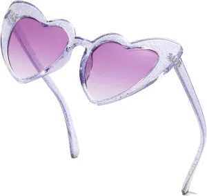 Heart Shaped Sunglasses for Women,Vintage Cat Eye Mod Style Retro Glasses UV4008805-purple