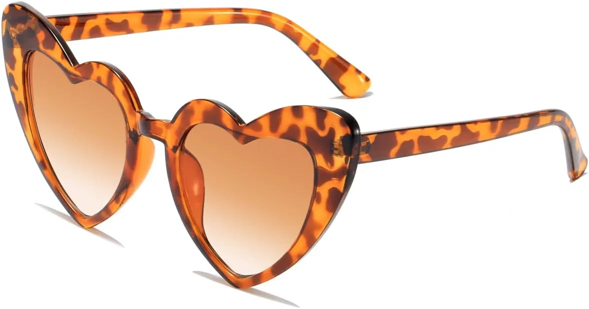 Heart Shaped Sunglasses for Women,Vintage Cat Eye Mod Style Retro Glasses UV4008805-purple