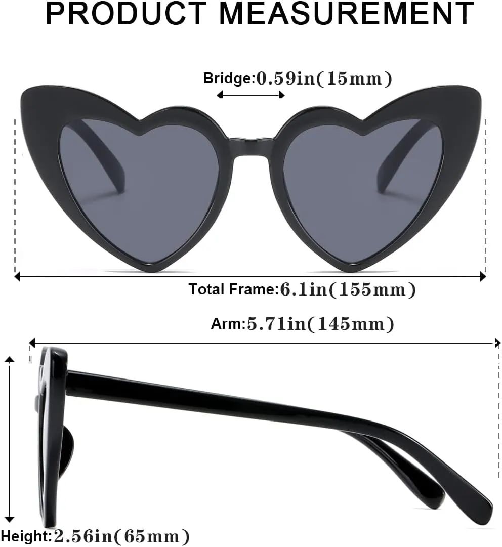 Heart Shaped Sunglasses for Women,Vintage Cat Eye Mod Style Retro Glasses UV4008805-purple