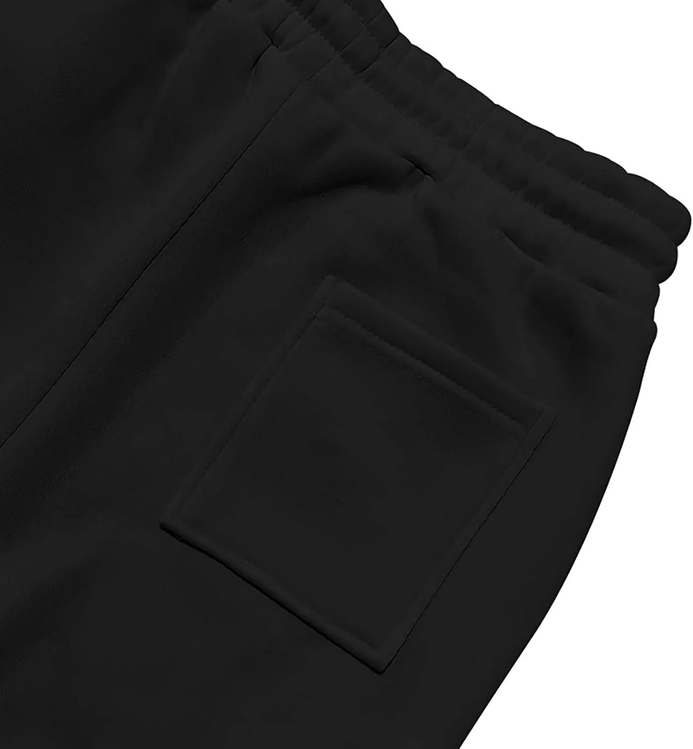 Heavyweight Fleece Cargo Sweatpants for Men Baggy Elastic Waist Drawstring Sweat Pants with Pockets Joggers Trousers