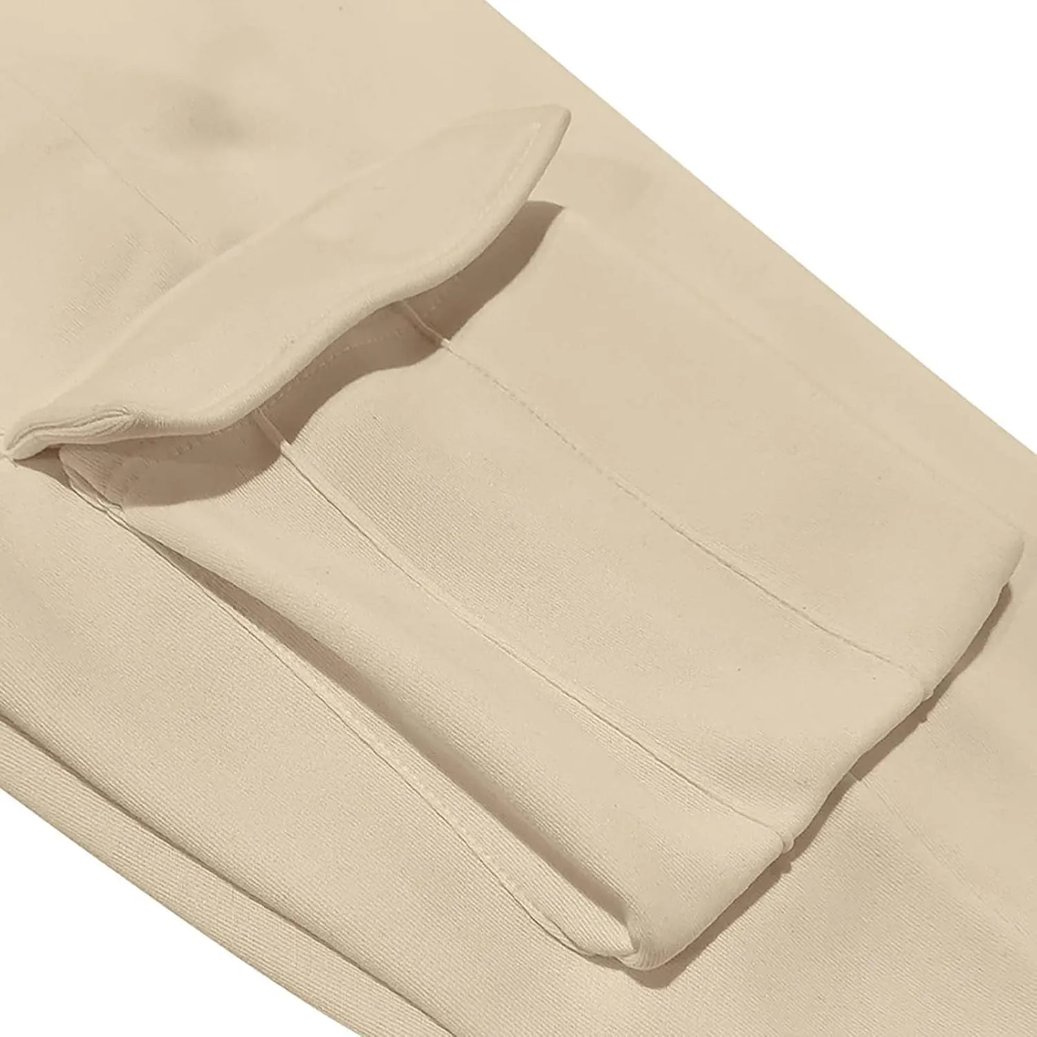 Heavyweight Fleece Cargo Sweatpants for Men Baggy Elastic Waist Drawstring Sweat Pants with Pockets Joggers Trousers