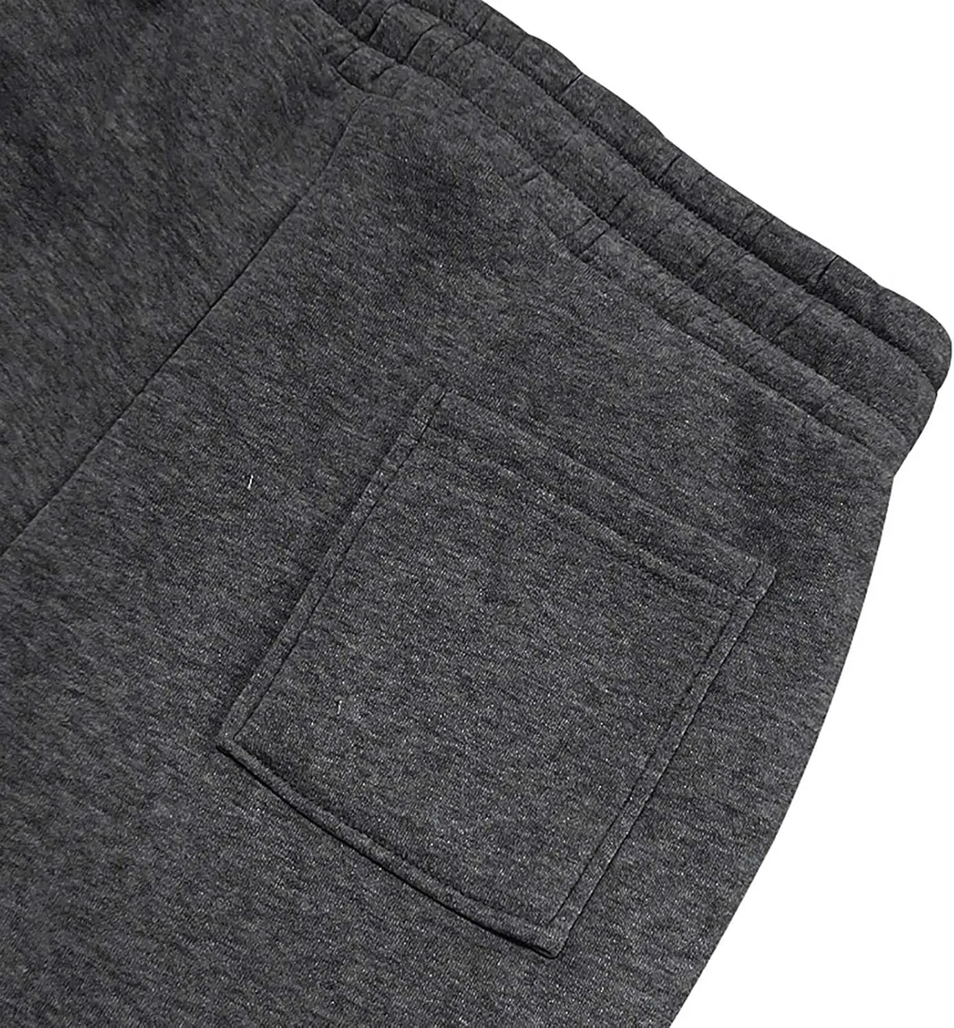 Heavyweight Fleece Cargo Sweatpants for Men Baggy Elastic Waist Drawstring Sweat Pants with Pockets Joggers Trousers