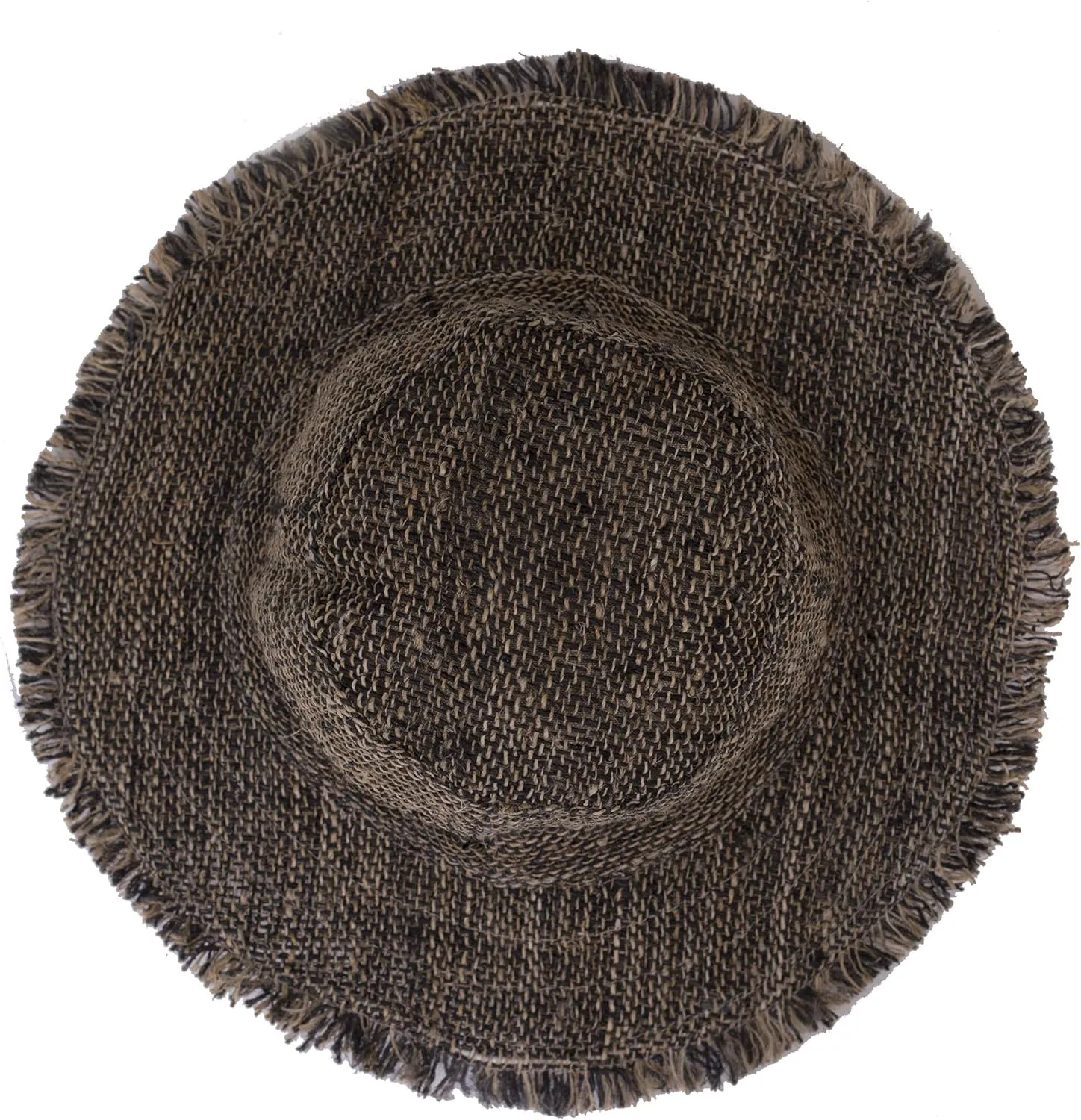 Hemp Sun Hat Wired Wide Brim Farmers hat with Frayed Edges, Raw Hemp Natural Straw Summer Hippie hat