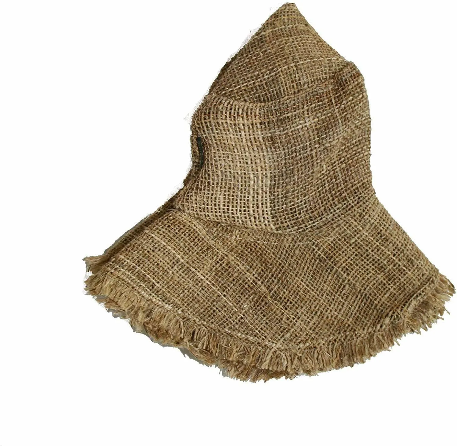 Hemp Sun Hat Wired Wide Brim Farmers hat with Frayed Edges, Raw Hemp Natural Straw Summer Hippie hat