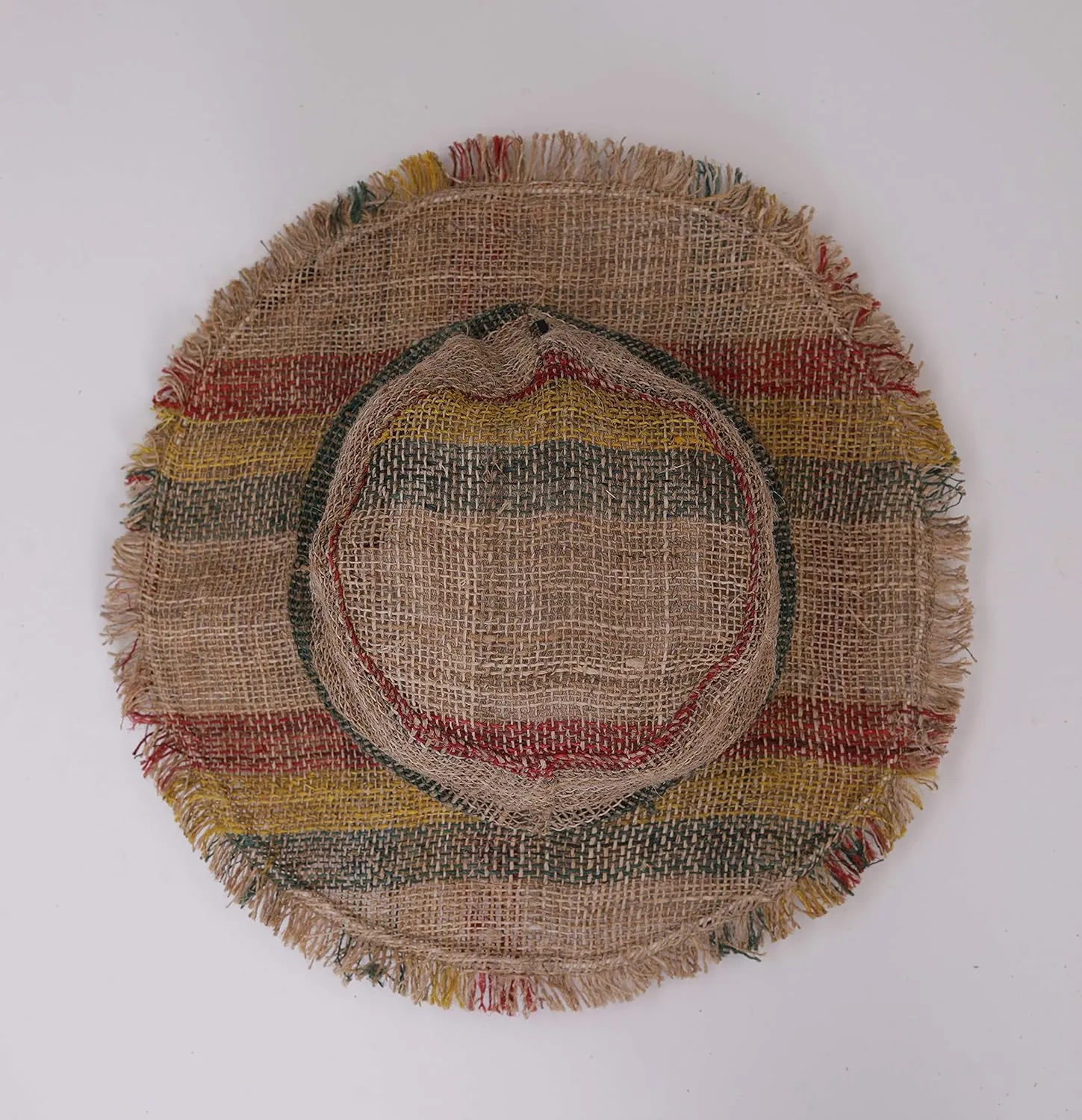Hemp Sun Hat Wired Wide Brim Farmers hat with Frayed Edges, Raw Hemp Natural Straw Summer Hippie hat