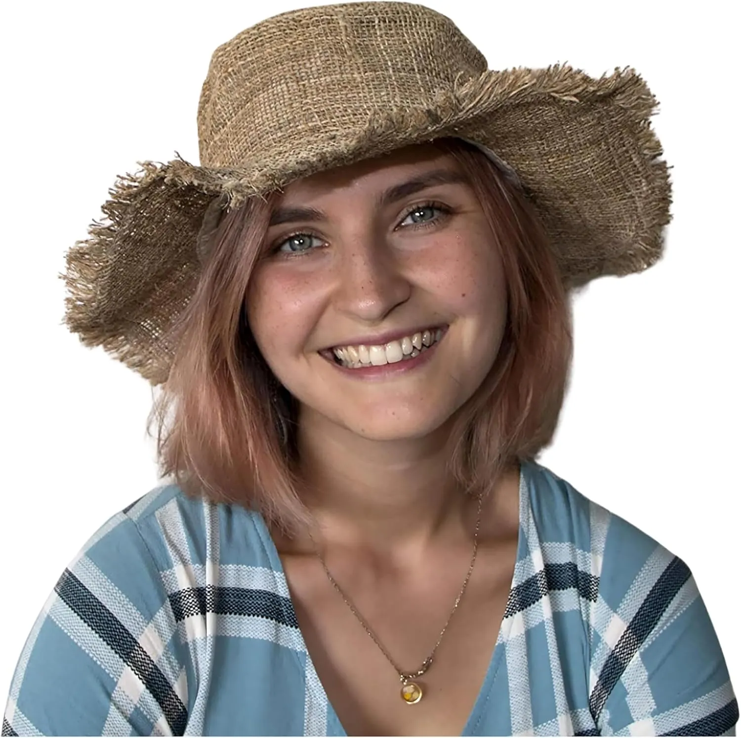 Hemp Sun Hat Wired Wide Brim Farmers hat with Frayed Edges, Raw Hemp Natural Straw Summer Hippie hat