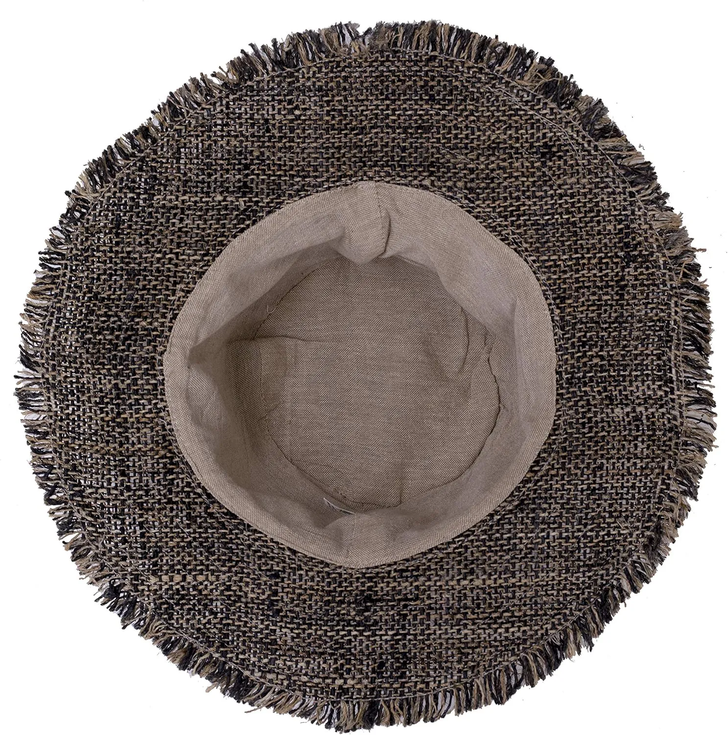 Hemp Sun Hat Wired Wide Brim Farmers hat with Frayed Edges, Raw Hemp Natural Straw Summer Hippie hat