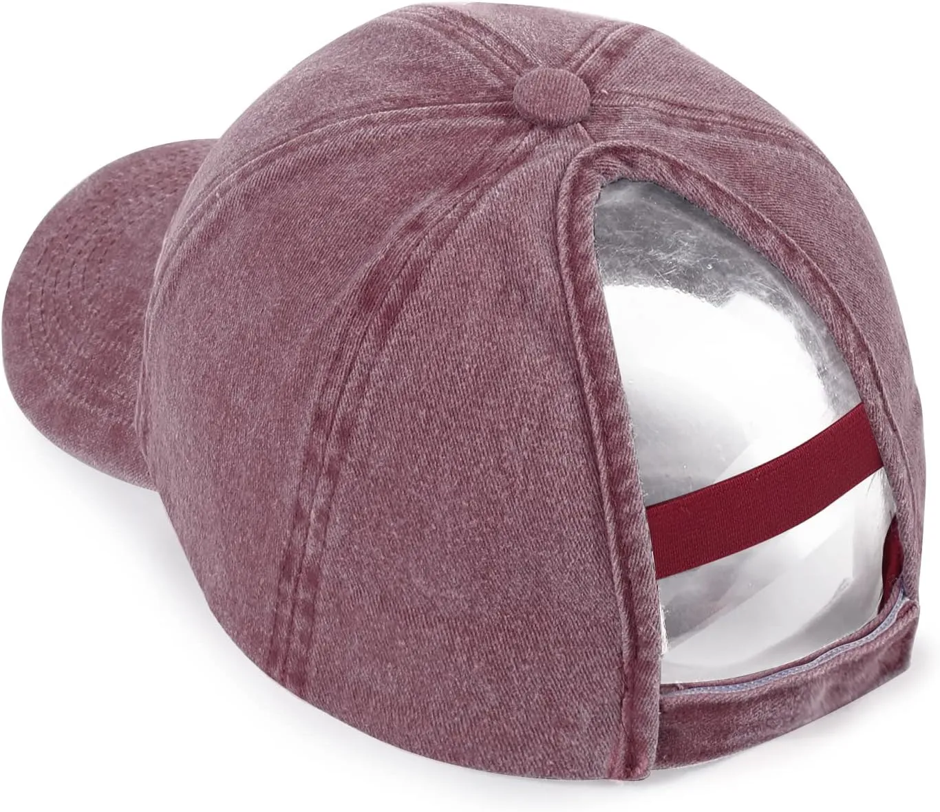 HH HOFNEN Ponytail Hats Womens Washed Distressed Baseball Cap High Ponycaps Cotton Dad Hat with Ponytail Hole