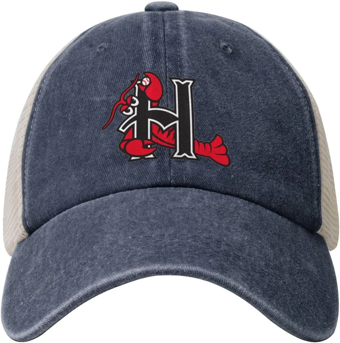Hickory Crawdads Adjustable Baseball Cap Sport Vintage Washed Mesh Baseball Cap