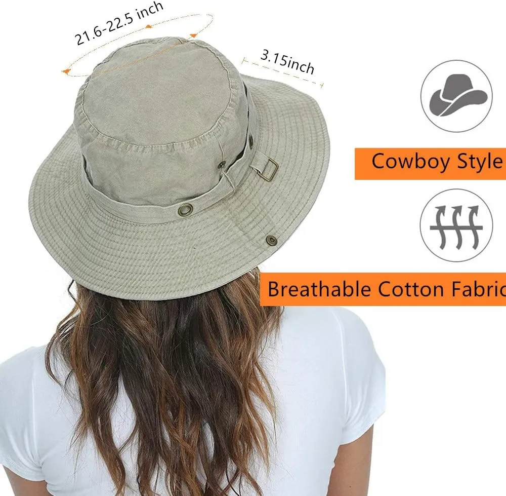 HLLMAN Men's Wide Brim Sun Hat-UPF 50  Protection,Waterproof Bucket Hat for Fishing, Hiking, Camping,Breathable Nylon & Mesh