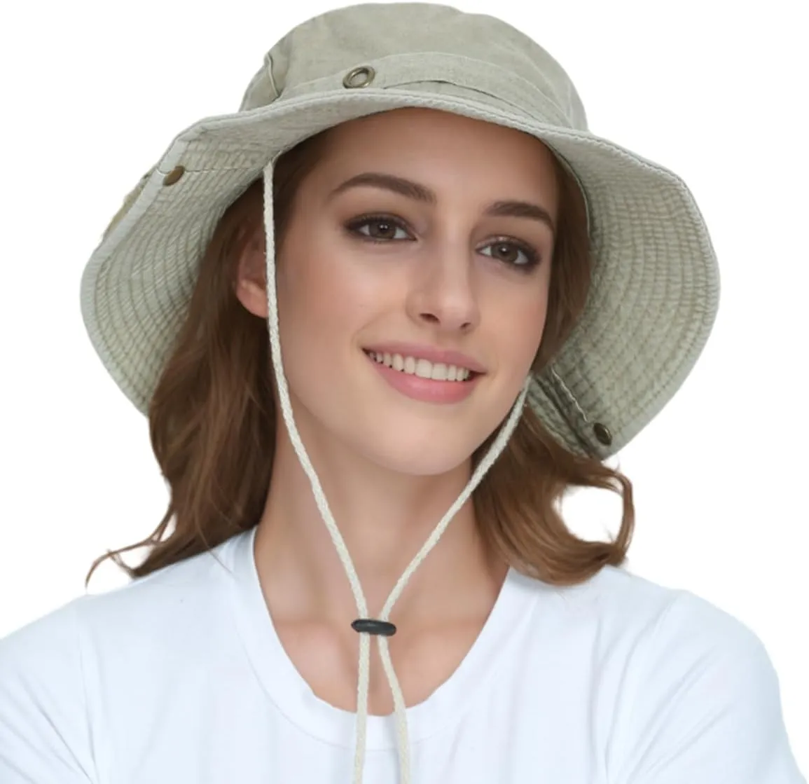 HLLMAN Men's Wide Brim Sun Hat-UPF 50  Protection,Waterproof Bucket Hat for Fishing, Hiking, Camping,Breathable Nylon & Mesh