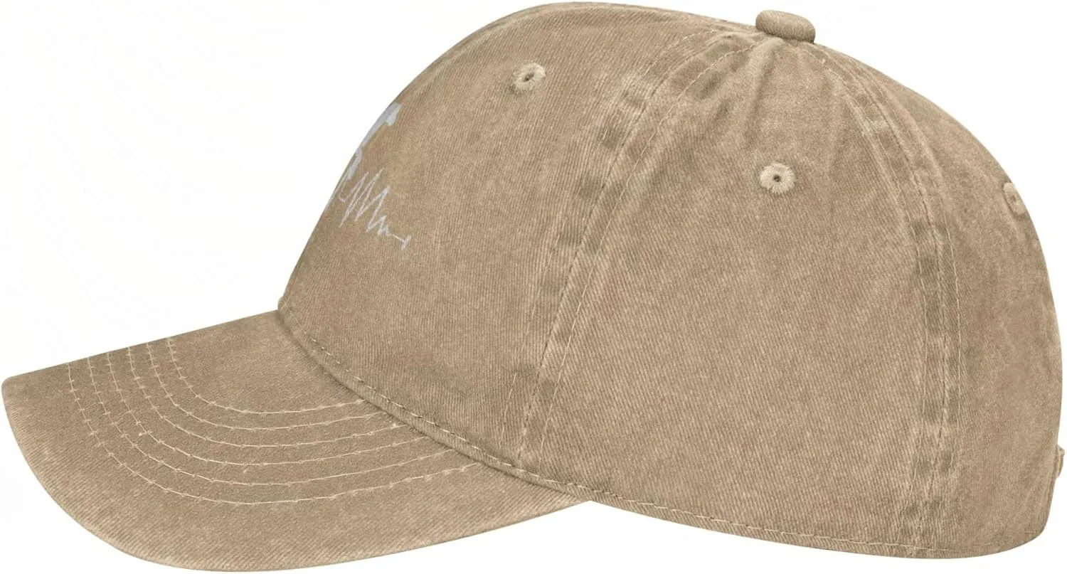 Horse Heartbeat hat for Women Men Vintage Hats Baseball Cap Adjustable Washed Cotton Cap