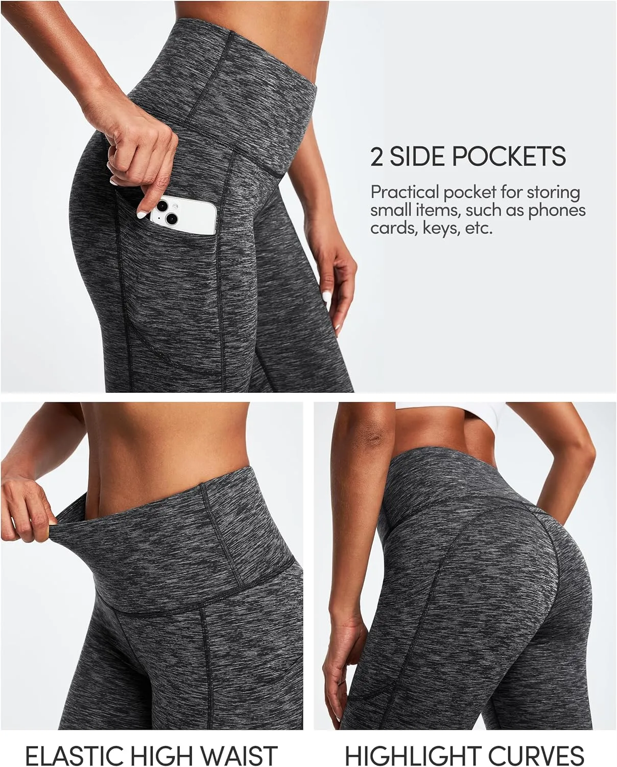 IUGA Fleece Lined Leggings with Pockets for Women Thermal Leggings for Women High Waisted Yoga Pants Winter Workout Leggings