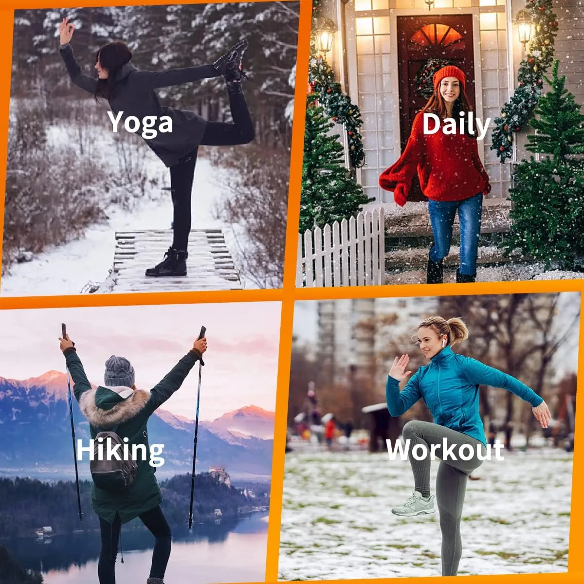 IUGA Fleece Lined Leggings with Pockets for Women Thermal Leggings for Women High Waisted Yoga Pants Winter Workout Leggings