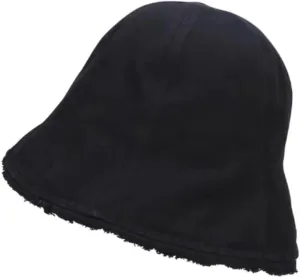 Japanese Vintage Frayed Bucket Hats for Women Harajuku Washed Cotton Floppy Wide Brim Outdoor Summer Beach Headwear