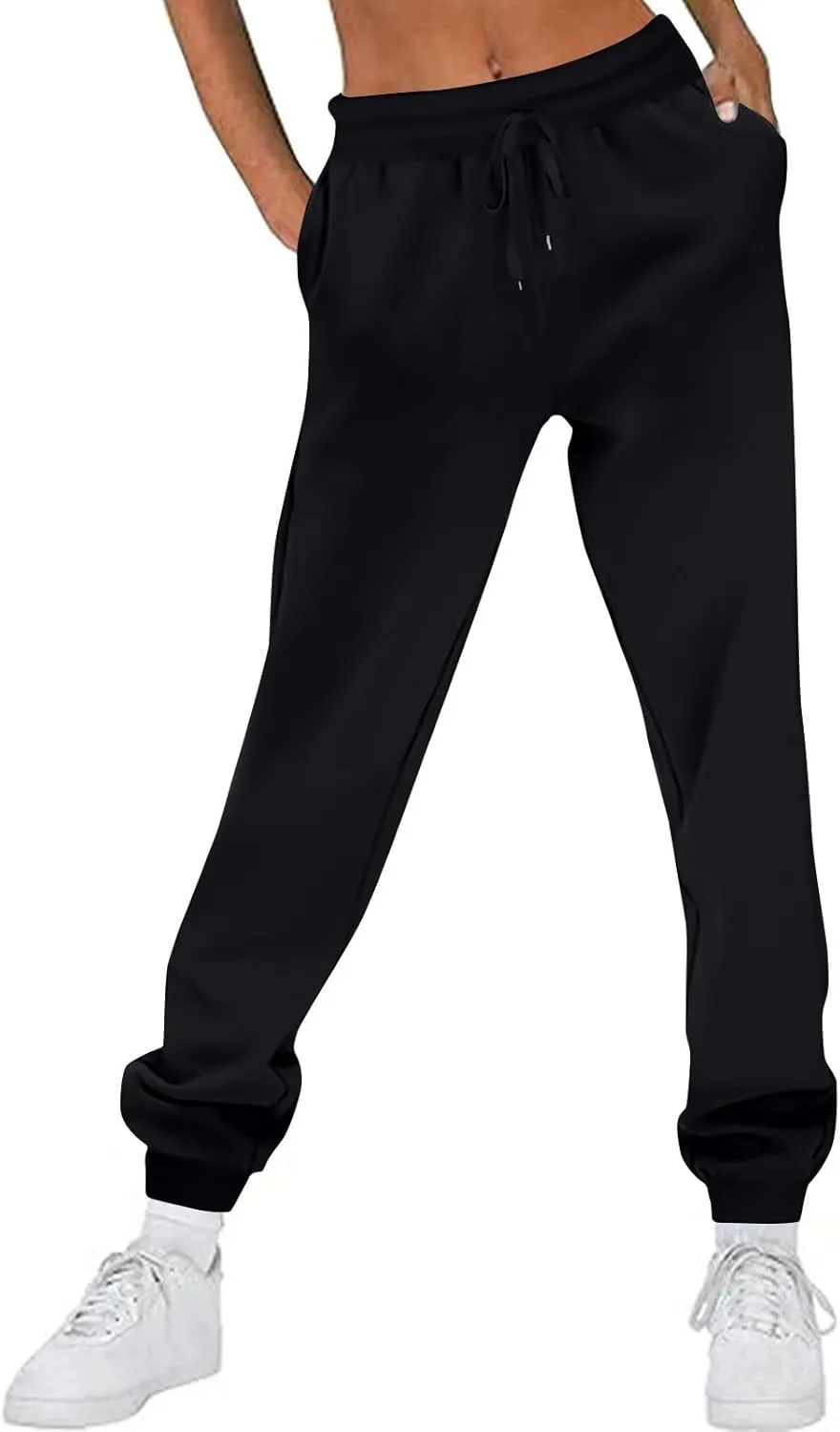 Joggers for Women High Waisted Drawstring Baggy Sweatpants Casual Fleece Joggers with Pockets Athletic Pant