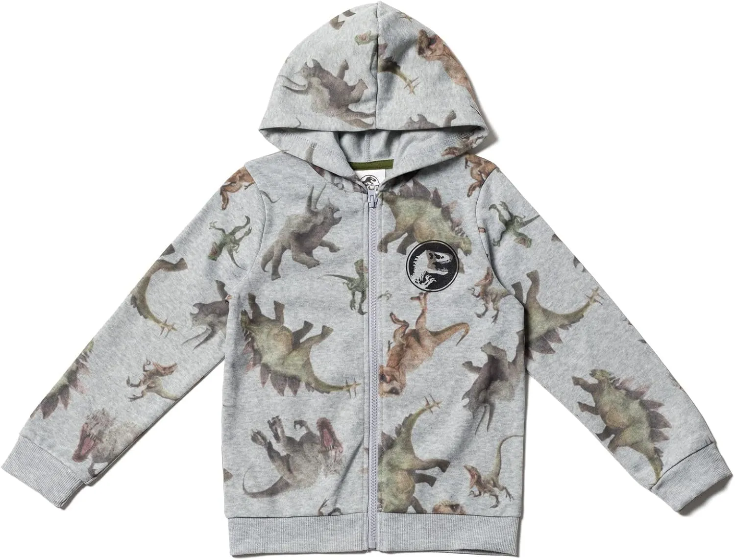 Jurassic World Dinosaur T-Rex Fleece Zip Up Hoodie Set Little Kid to Big Kid