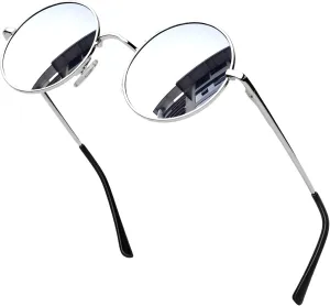 KANASTAL Polarized Round Sunglasses for Women Men Circle Hippie Style Sun Glasses UV400 Protection Halloween Cosplay