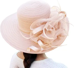 Kentucky Hat Church Dress Hat for Women Elegant Fascinators Bridal Tea Part𝚢 Wedding Hat Wide Brim Sun Cap