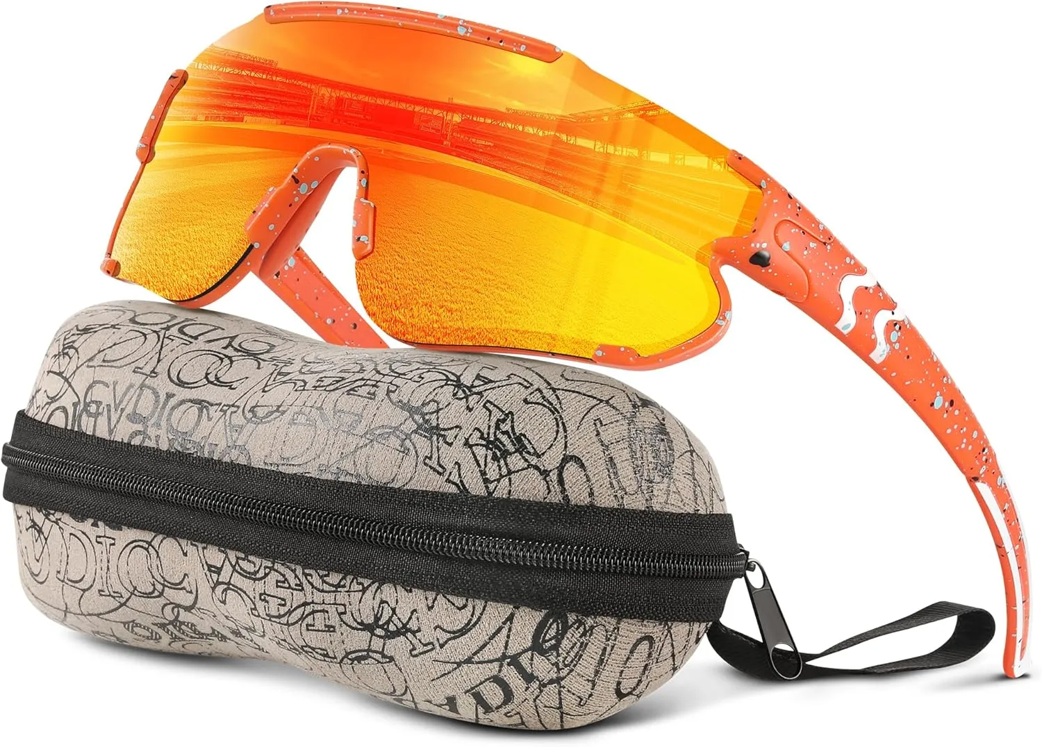 Kids Baseball Polarized Sunglasses: Sports Sunglasses for Boys Girls 3-12 Youth Sun Glasses for Cycling Running (orange frame orange lens,64mm)