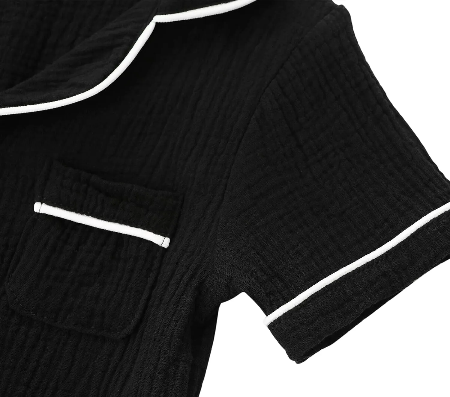 Kids Short Sleeve Pajama Set 100% Cotton Button Down Sleepwear Little Big Girls Boys Summer Soft Lounge Set 3-9 Years