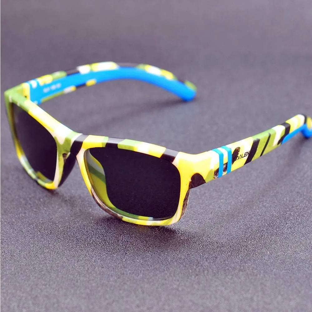 Kids Sports Style Polarized Sunglasses Rubber Flexible Frame For Boys And Girls