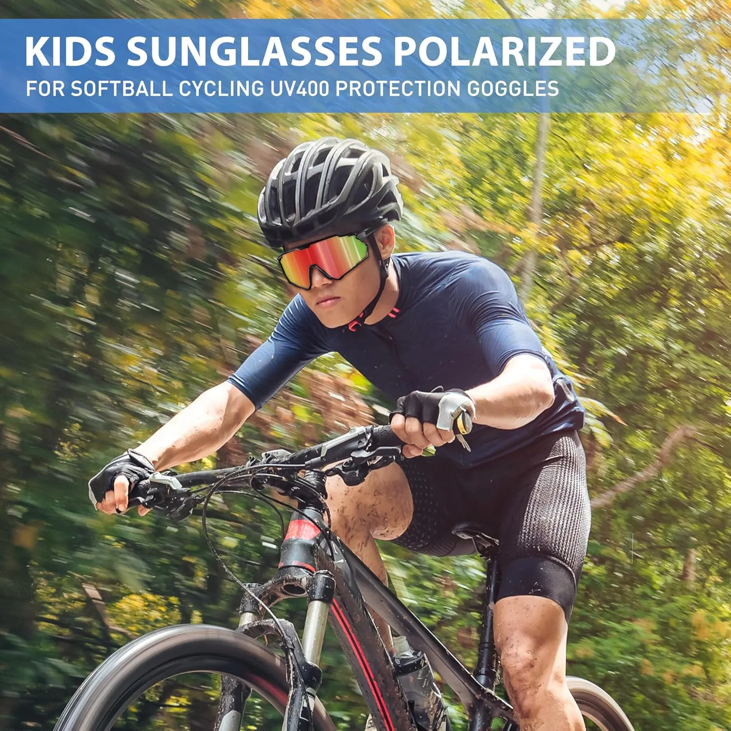 Kids Sunglasses Sports Youth Baseball Sunglass for Boys Girls Polarized Sunglasses - Kids Cycling Glasses for Tennis