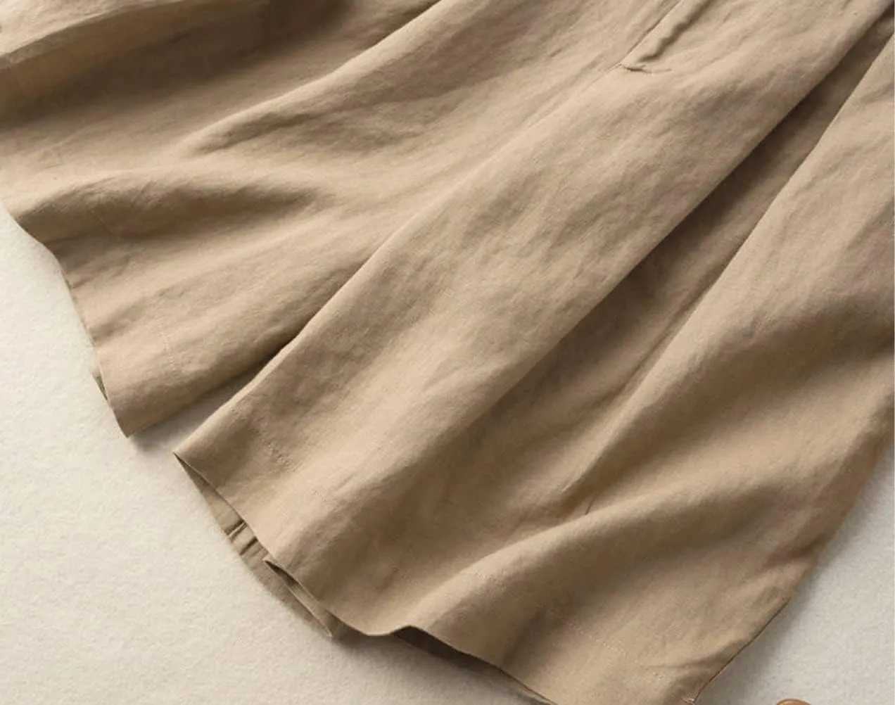 Kinghua Wide Leg Linen Shorts for Women Elastic High Waisted Pleated Casual Loose Bermuda Shorts