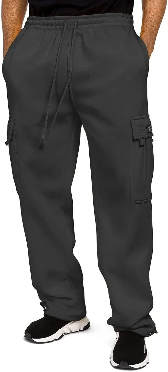 LCMTWX Cargo Pants for Men Sports Pants with Zipper Trousers Casual Overalls Men's Pants Fleece Active Tech Joggers