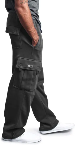 LCMTWX Cargo Pants for Men Sports Pants with Zipper Trousers Casual Overalls Men's Pants Fleece Active Tech Joggers