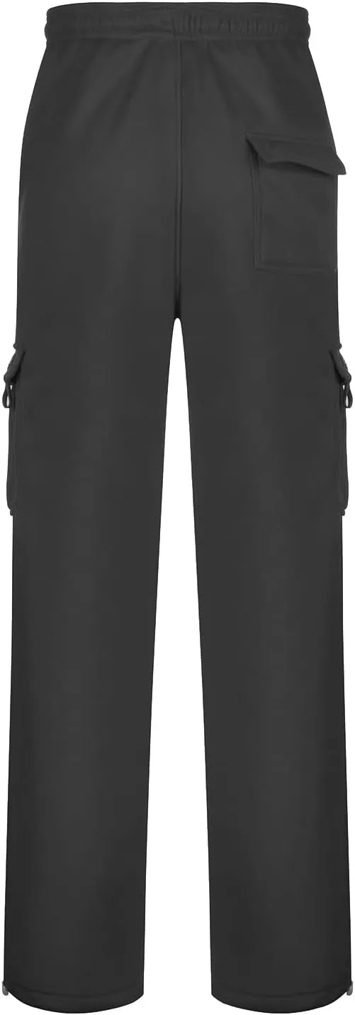 LCMTWX Cargo Pants for Men Sports Pants with Zipper Trousers Casual Overalls Men's Pants Fleece Active Tech Joggers