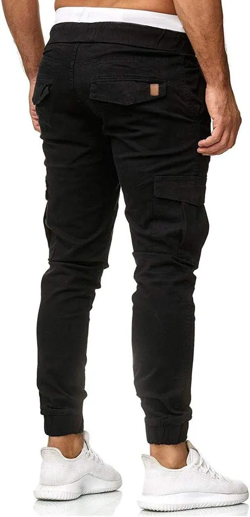 LCMTWX Mens Hiking Pants Elastic Casual Sport Joggings Solid Sweatpants Pockets Men's Casual Pants Men Joggers Mens Joggers