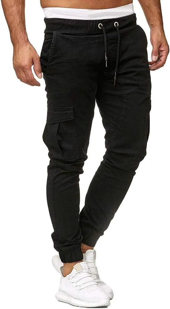 LCMTWX Mens Hiking Pants Elastic Casual Sport Joggings Solid Sweatpants Pockets Men's Casual Pants Men Joggers Mens Joggers