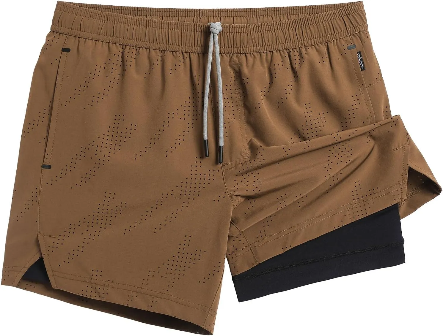 maamgic Mens Running Shorts with Compression Liner 5" Quick Dry Workout Gym Shorts Anti-Chafe 2 in 1 Athletic Shorts