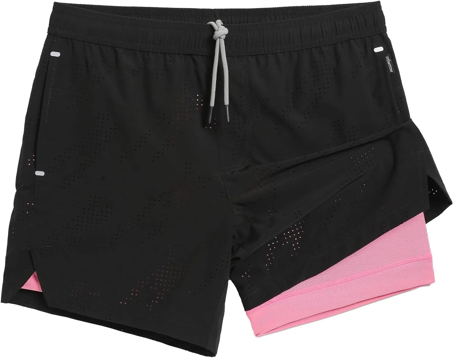 maamgic Mens Running Shorts with Compression Liner 5" Quick Dry Workout Gym Shorts Anti-Chafe 2 in 1 Athletic Shorts