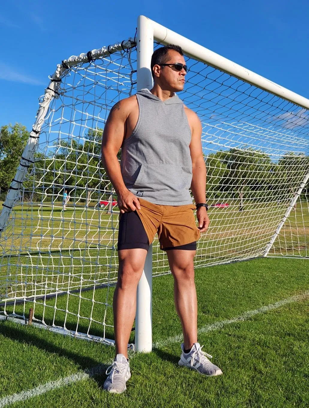 maamgic Mens Running Shorts with Compression Liner 5" Quick Dry Workout Gym Shorts Anti-Chafe 2 in 1 Athletic Shorts