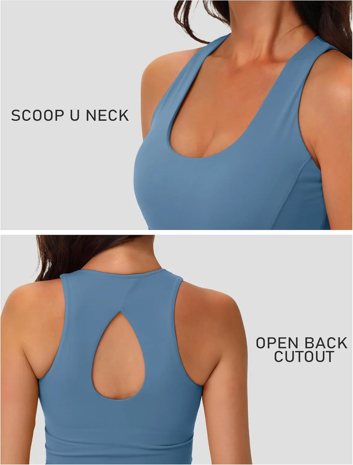 MAGCOMSEN Women's Workout Tank Tops with Built in Bra Athletic Racerback Support Tanks Padded Fitted Yoga Crop Gym Activewear
