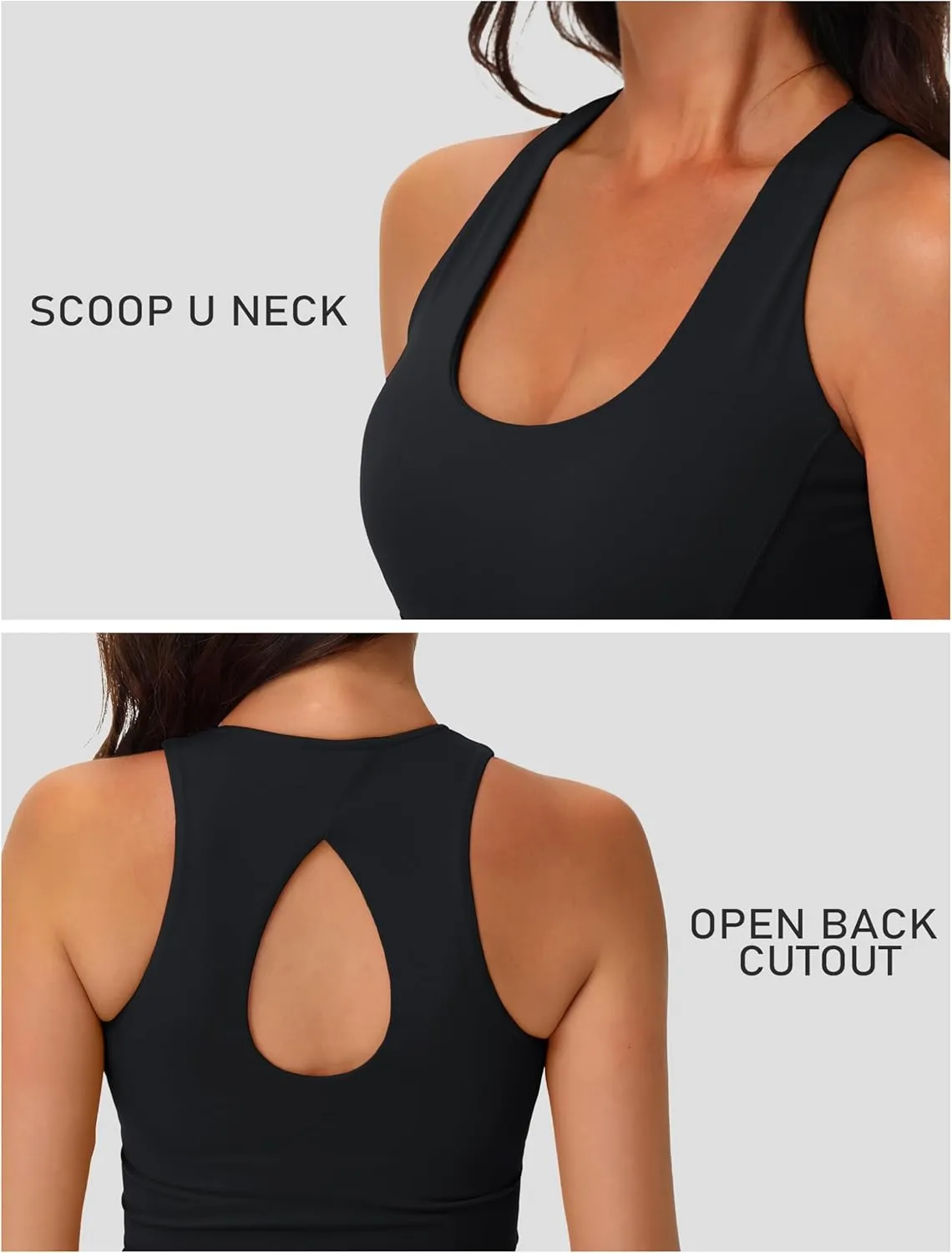 MAGCOMSEN Women's Workout Tank Tops with Built in Bra Athletic Racerback Support Tanks Padded Fitted Yoga Crop Gym Activewear