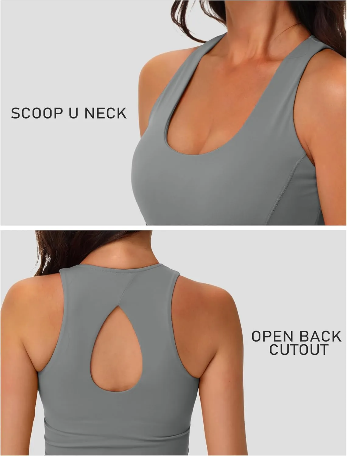 MAGCOMSEN Women's Workout Tank Tops with Built in Bra Athletic Racerback Support Tanks Padded Fitted Yoga Crop Gym Activewear