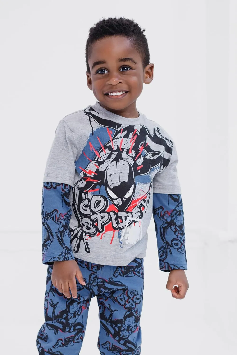 Marvel T-Shirt and Fleece Pants Outfit Set Toddler to Big Kid Sizes (2T - 14-16)