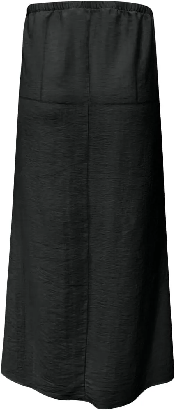 Maxi Skirts for Women Summer Design Cotton Linen Long Skirts Boho Casual Flowy Skirts Drawstring Waist A Line Skirts