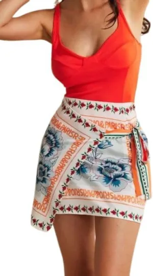 Melliflo Women's Floral Print Wrap Short Skirt 2025 Summer Knot Side High Waist A Line Beach Mini Skirt