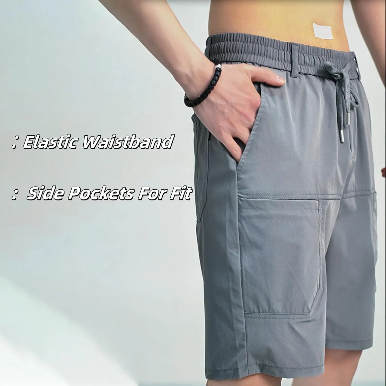 Mencomfy Cargo Shorts Pants - High Stretch Quick-Dry Multi-Pocket Outdoor Shorts, Durable Cargo for Hiking Gym Travel