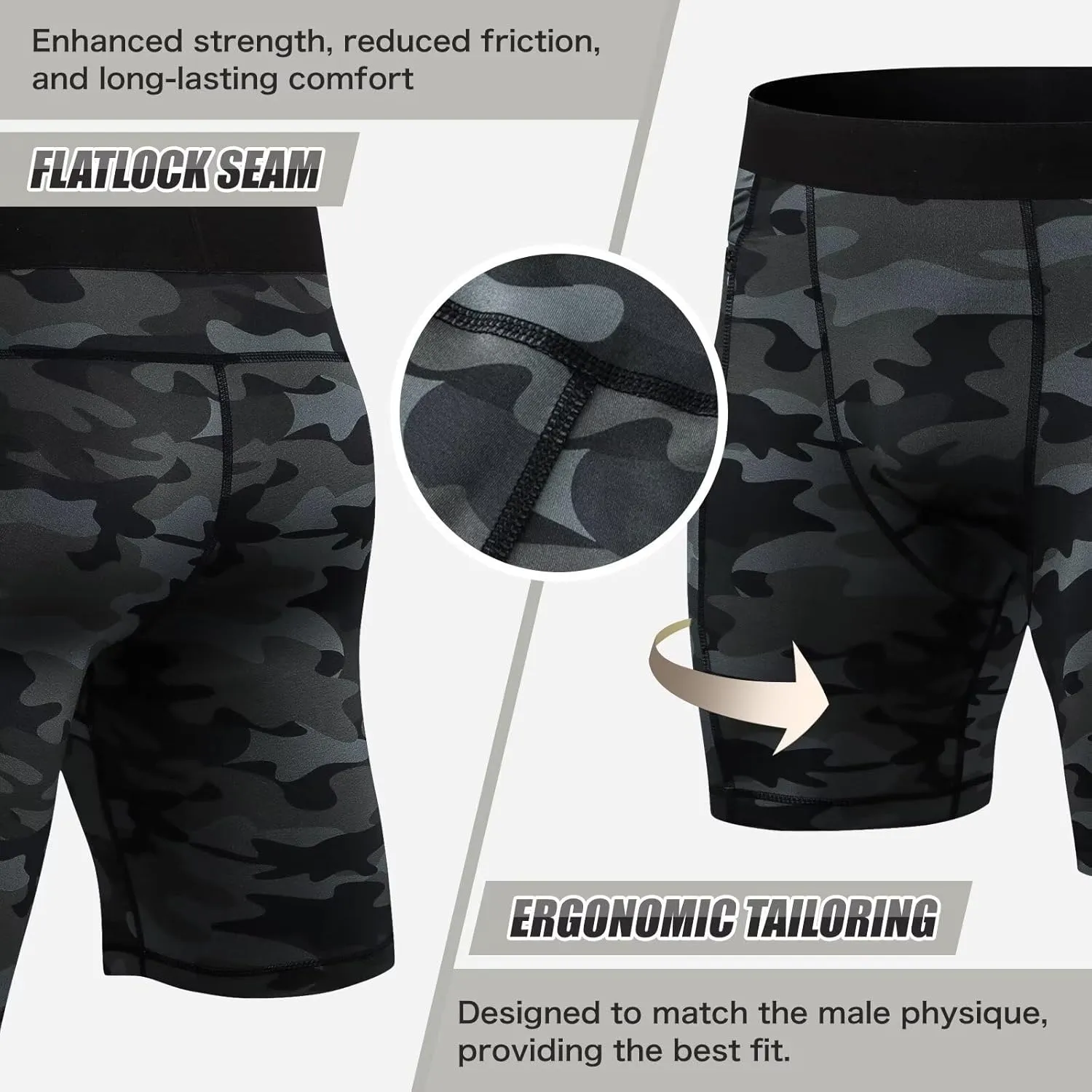 Mens Athletic Compression Shorts with Zip Phone Pocket Cool Running Compression Underwear Basketball Spandex Shorts