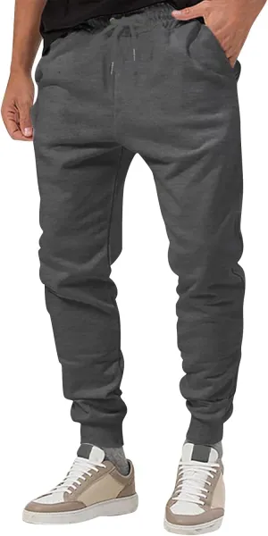 Men's Athletic Hiking Pants Lightweight Quick Dry Drawstring Joggers Running Workout Active Track Pants with Pockets