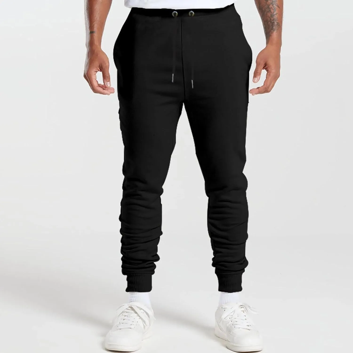 Men's Athletic Hiking Pants Lightweight Quick Dry Drawstring Joggers Running Workout Active Track Pants with Pockets