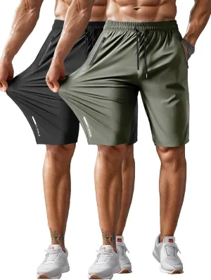 Men's Athletic Shorts Lightweight Sport,Gym,WorkoutRunning Jogging Shorts Quick Dry with Zipper Pockets