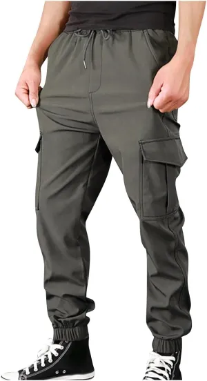 Men's Baggy Cargo Pants with Pockets Tapered Joggers for Athletic Pants Workout, Jogging, Running, M-6XL